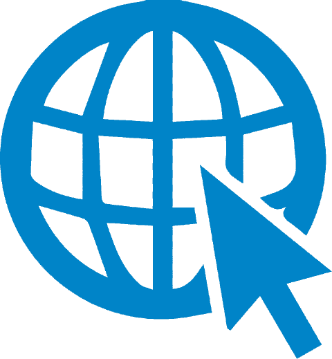 Globe with cursor clicking on it